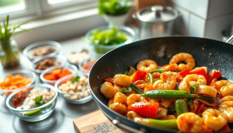 chicken and shrimp stir fry